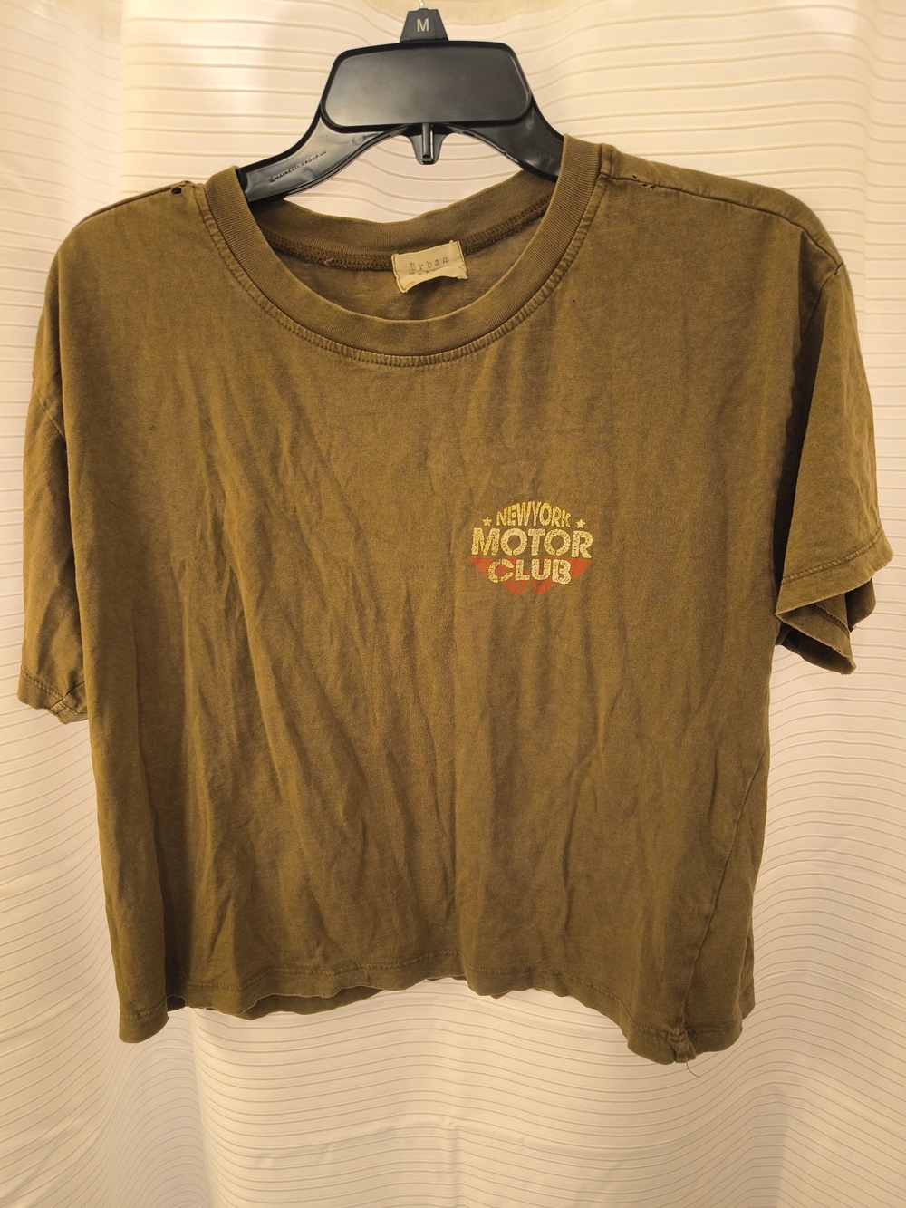 Ford Olive Green Crop Tee with Motor Club Chest Logo